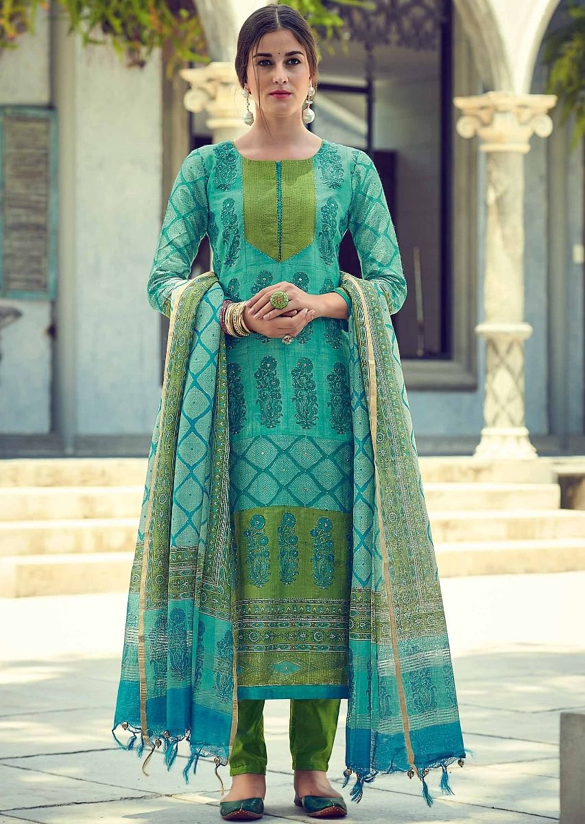 Tussar silk suits online best sale