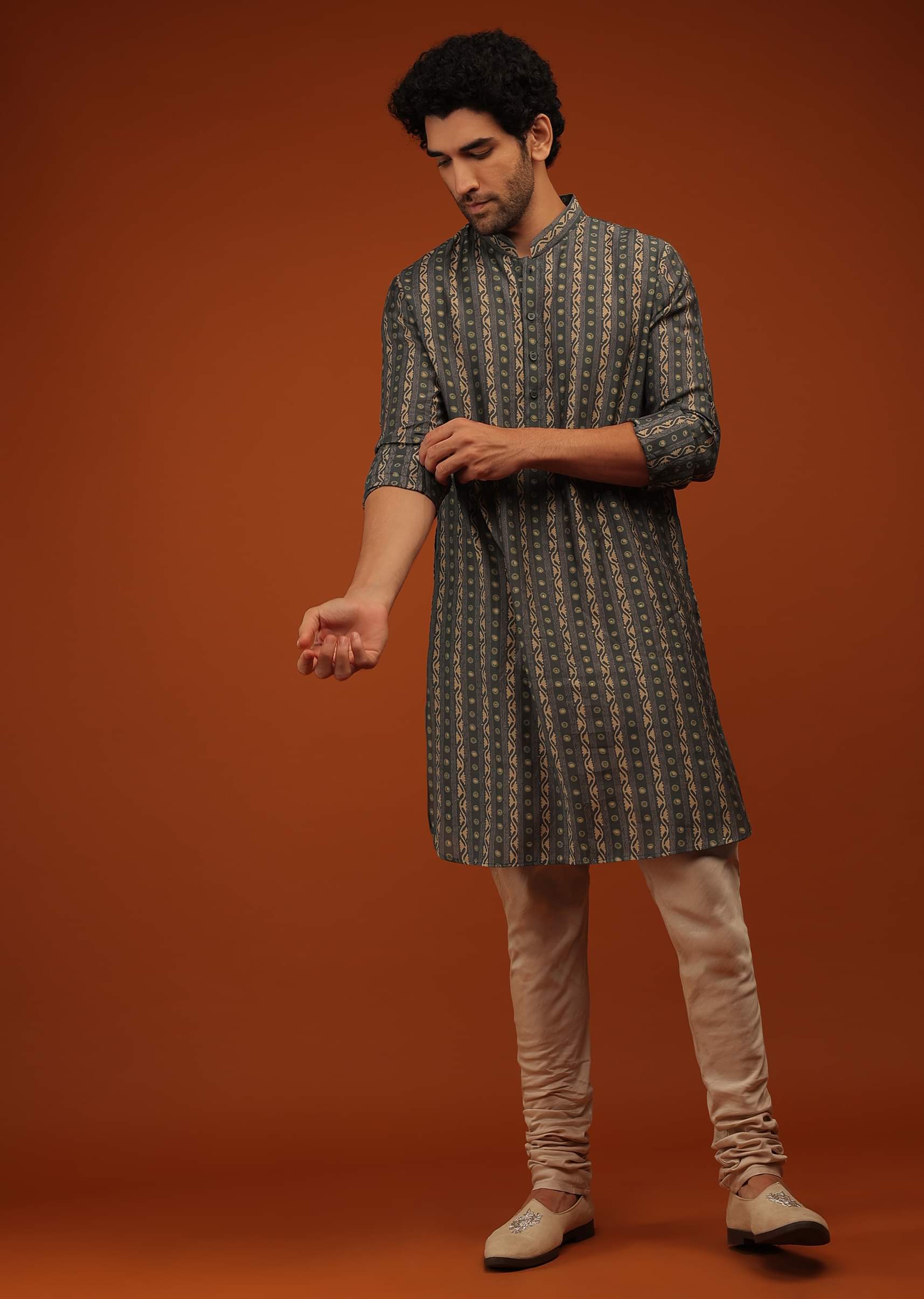 Buy Urban Chick Nehru Jacket And Kurta Set In Bandhani Print Matching Hand Block Print Kurta In Full Sleeves KALKI Fashion Global