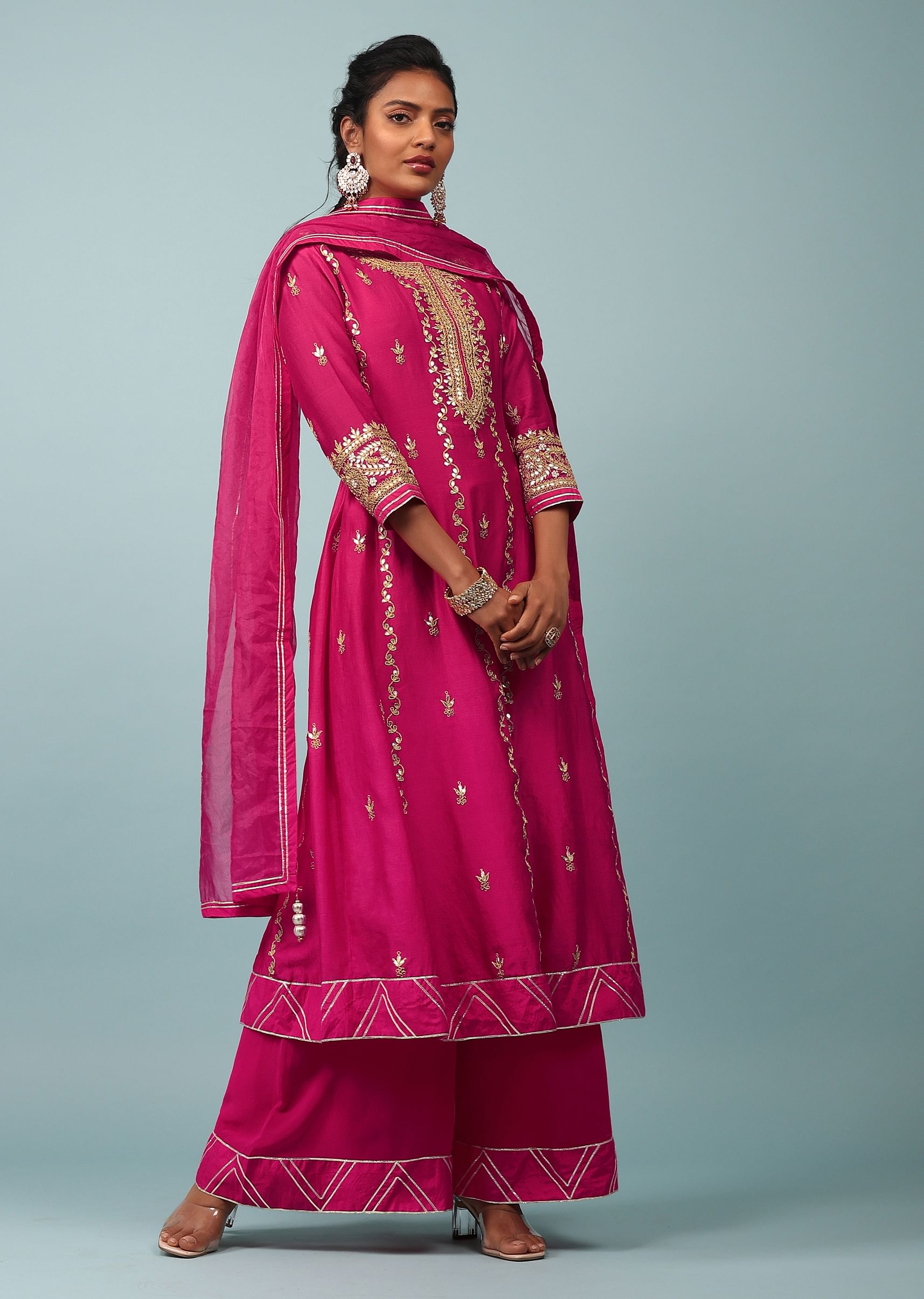 Cotton palazzo suit set cheap