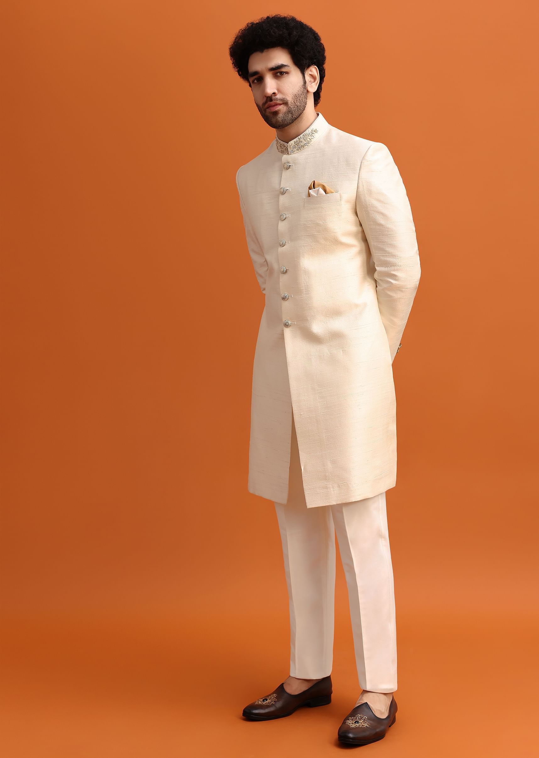 White sherwani for mens on sale