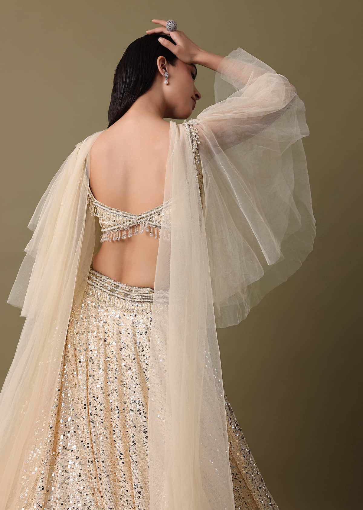 White Embroidered Lehenga And Blouse With Dupatta