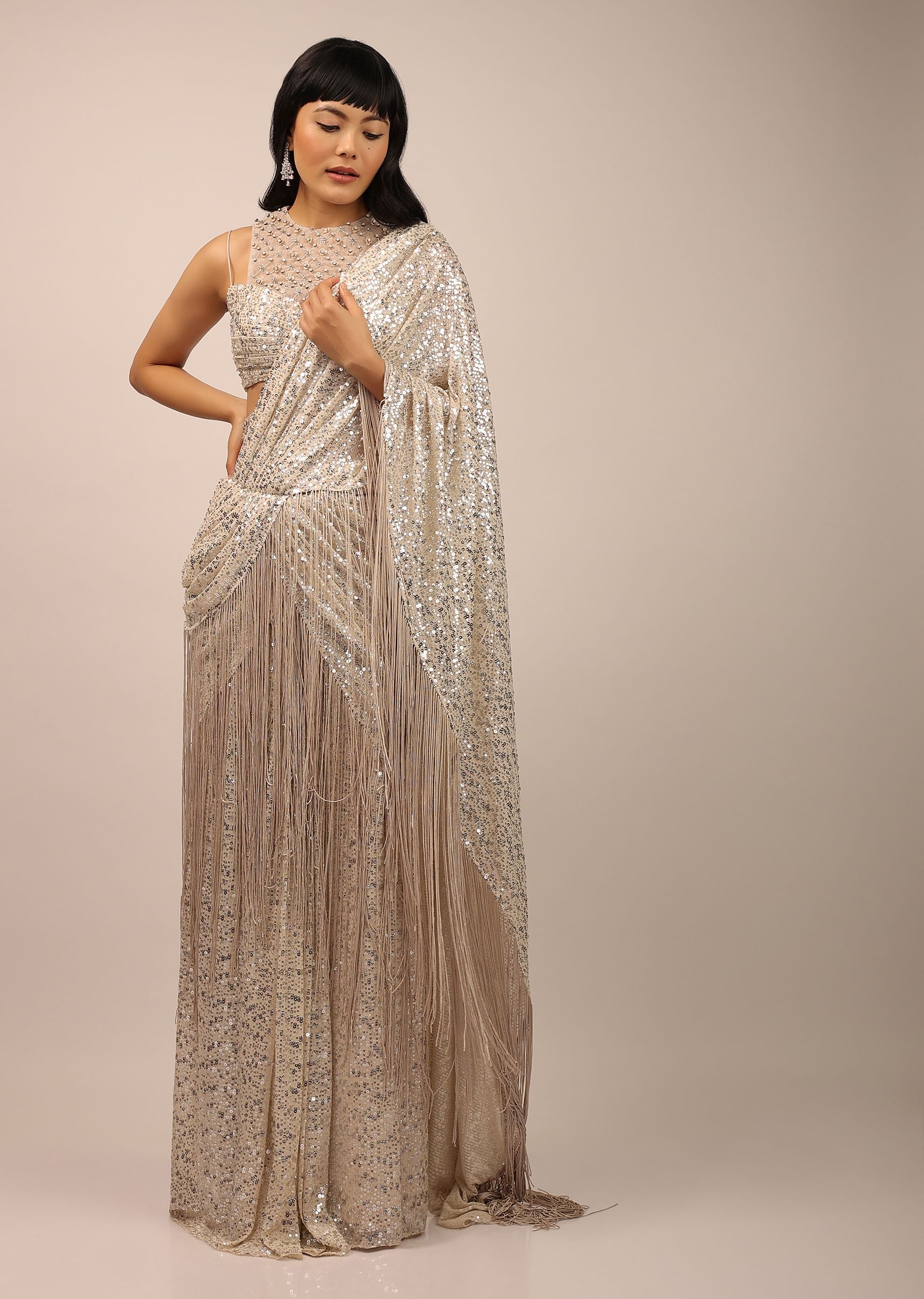 White sequin blouse deals