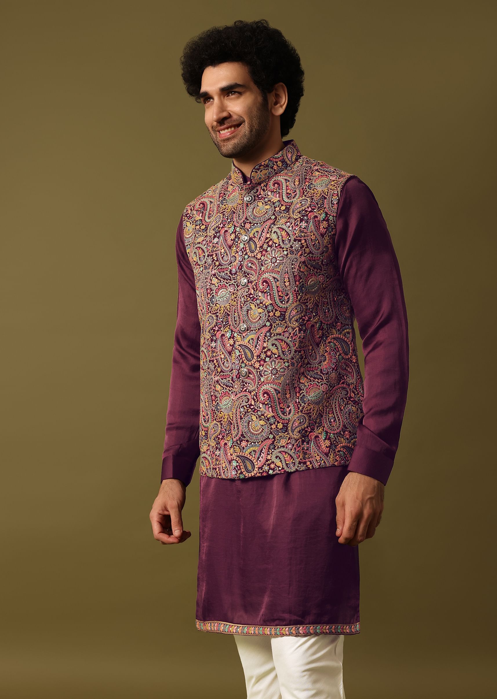 Kurta jacket set for men hot sale