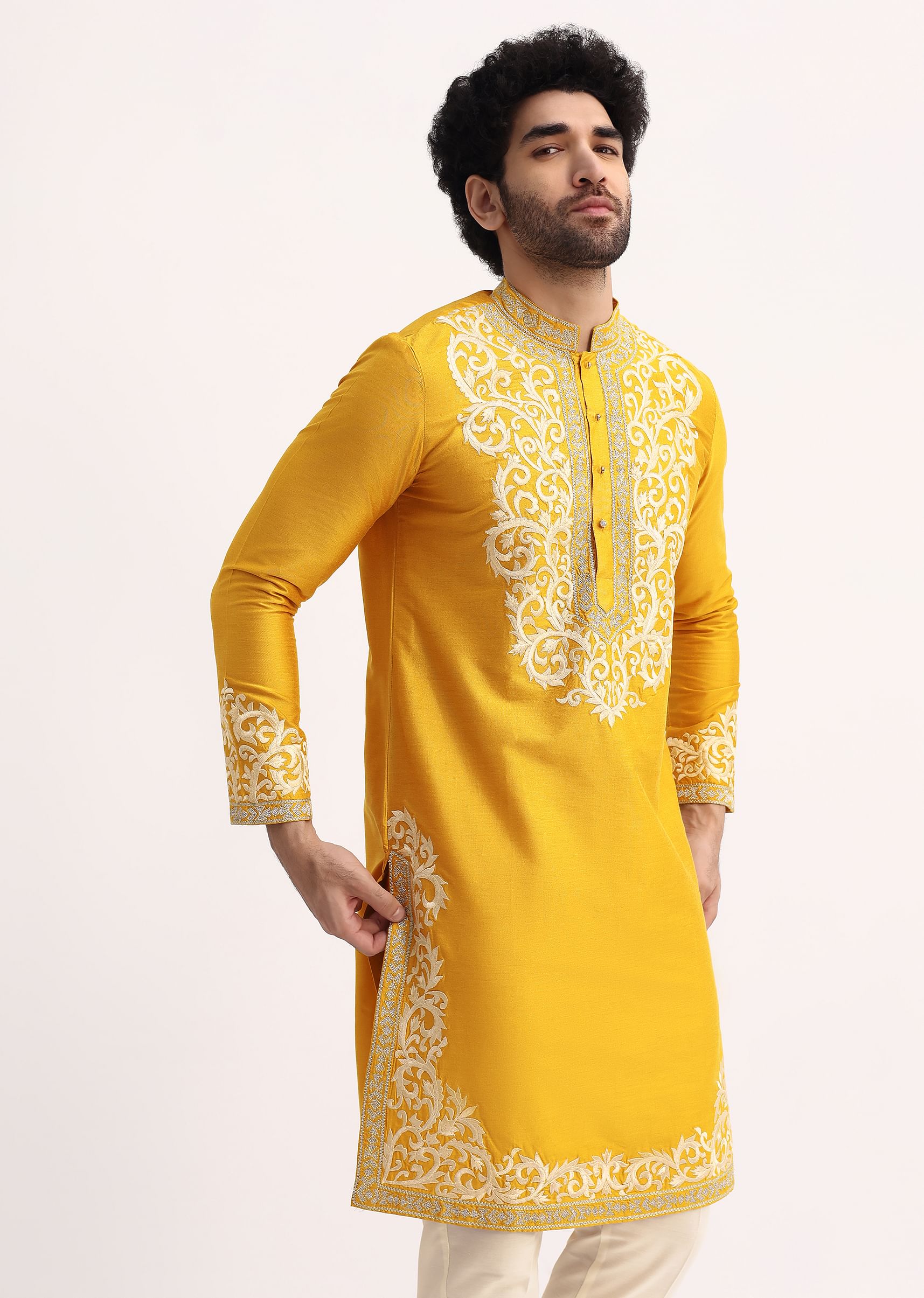 W mustard yellow kurta discount