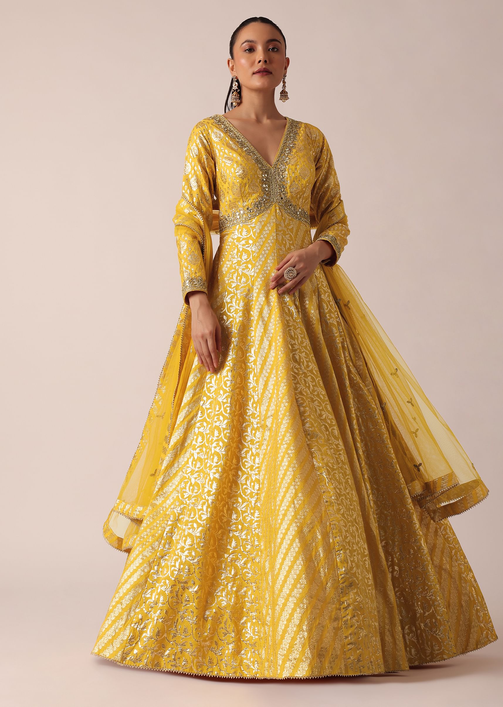 Brocade anarkali dresses clearance