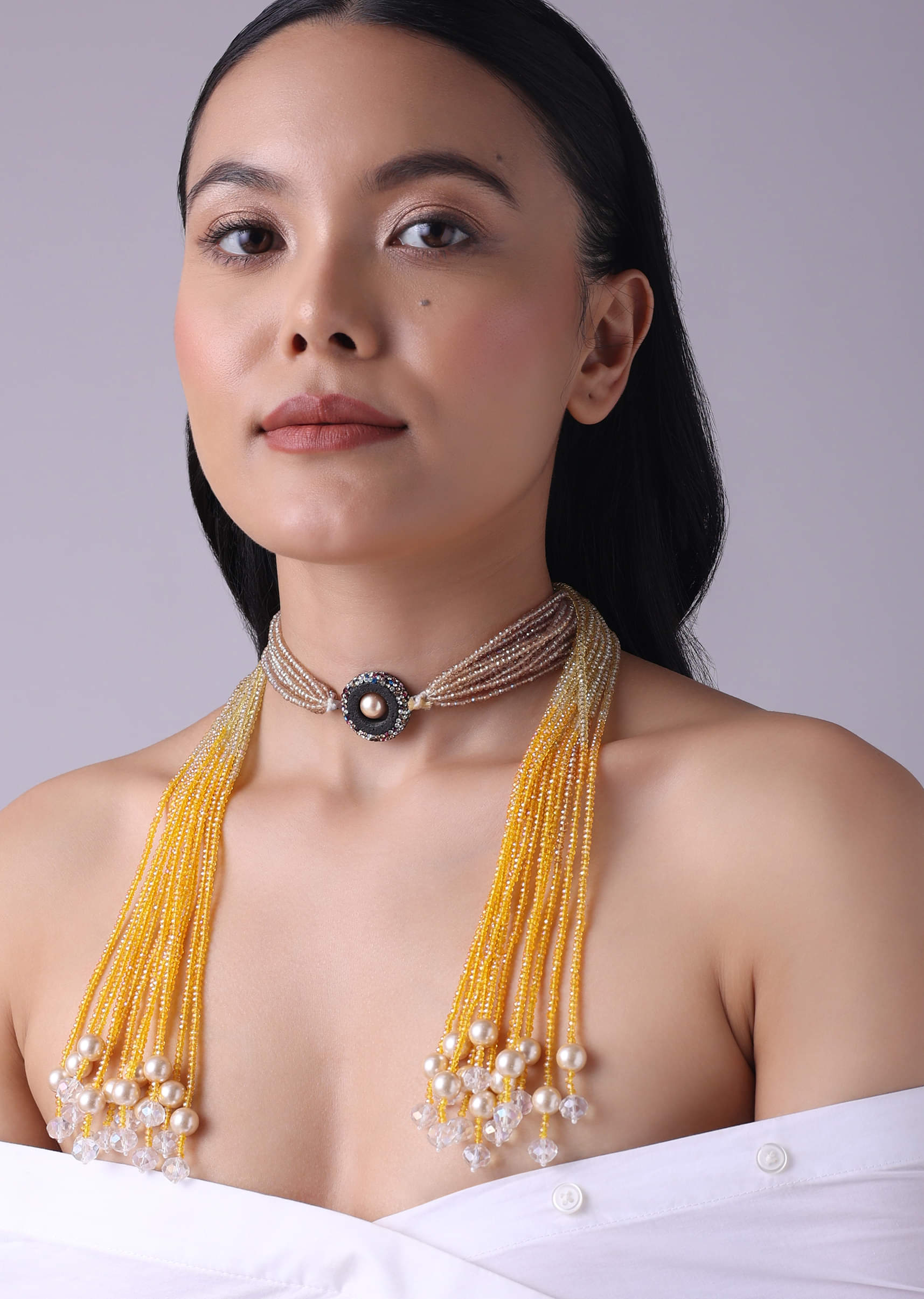 【関税&送料込】Patou Glass And Brass Bead Necklace PATOU Glass And Brass Bead Necklace | italist | REVERSIBLE