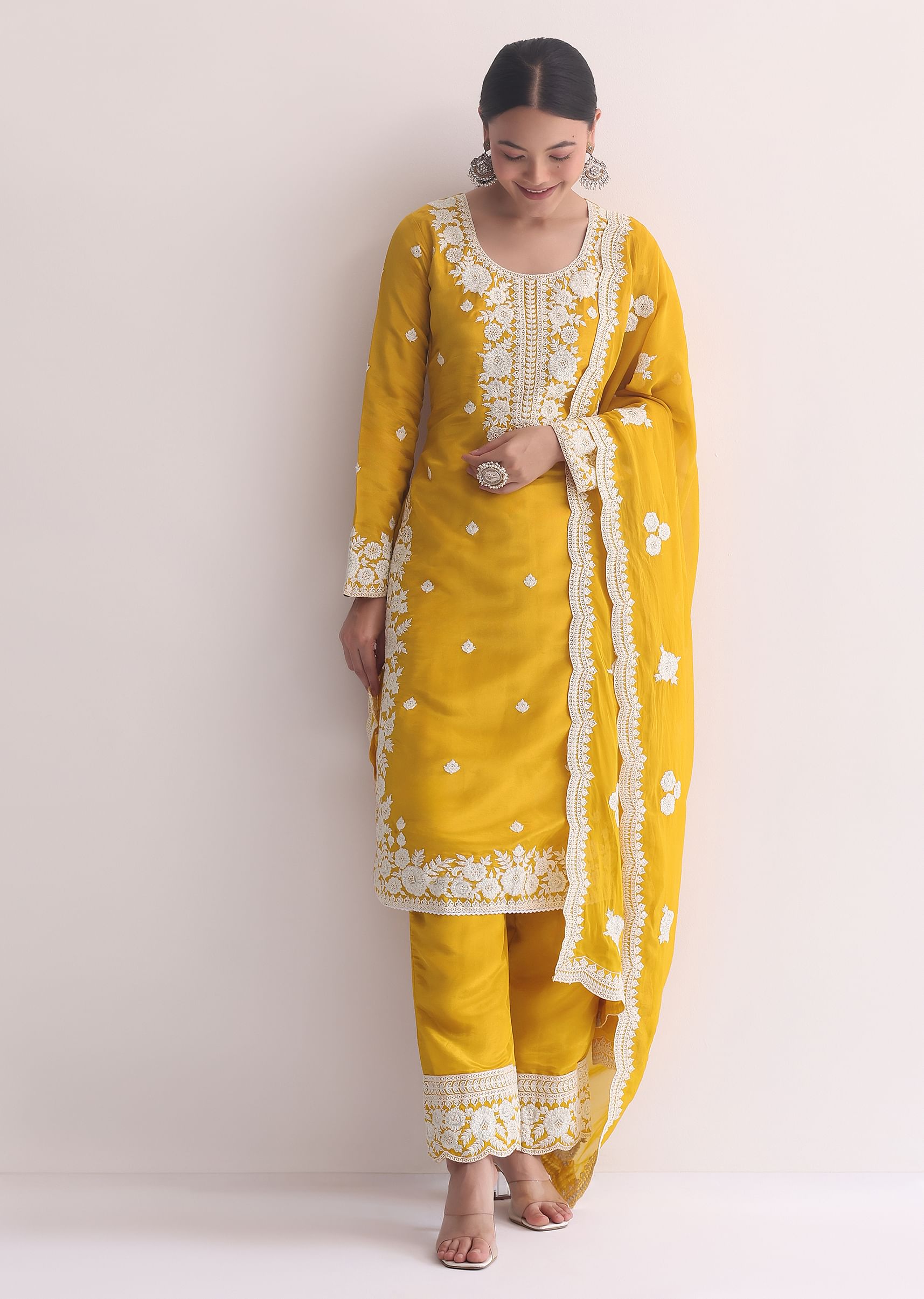 Yellow and green combination kurtis best sale