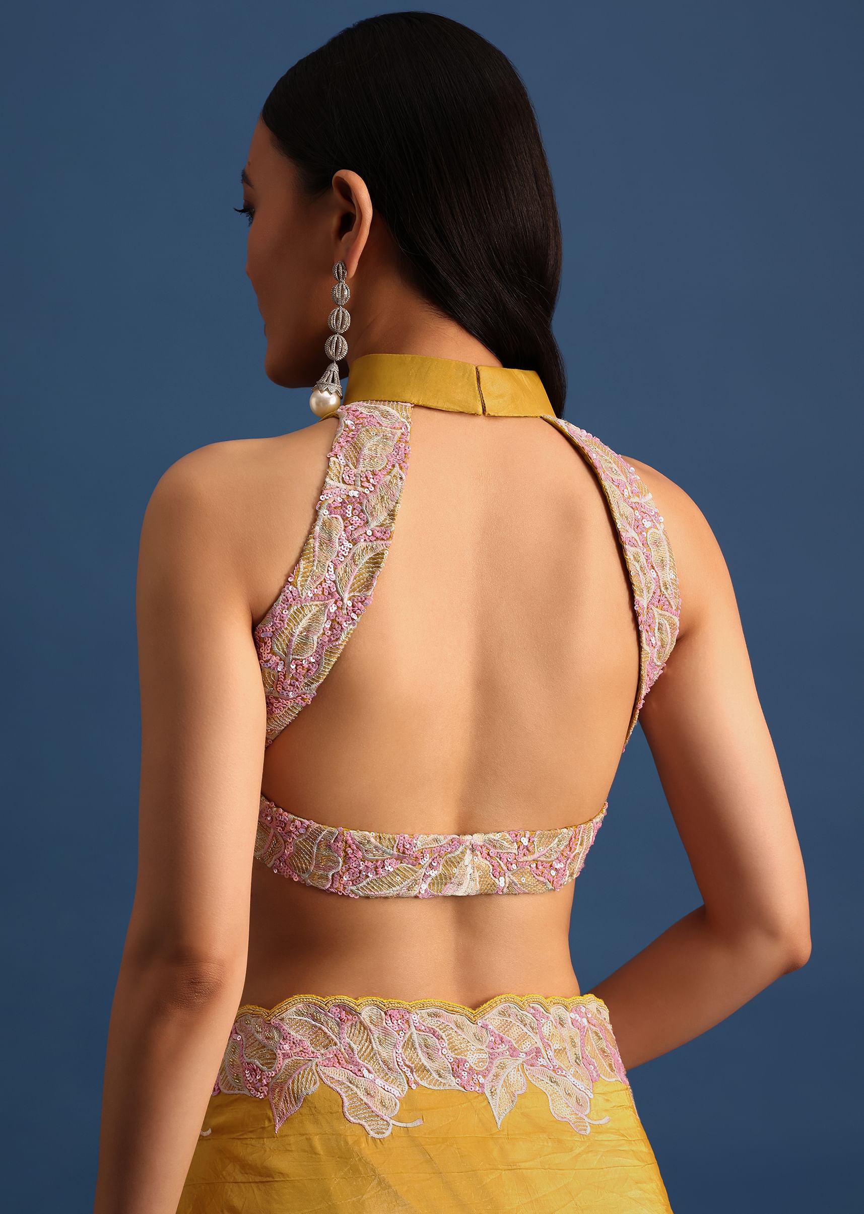 Divinity Pearl & Crystal Hand Beaded Saree – Talking Threads