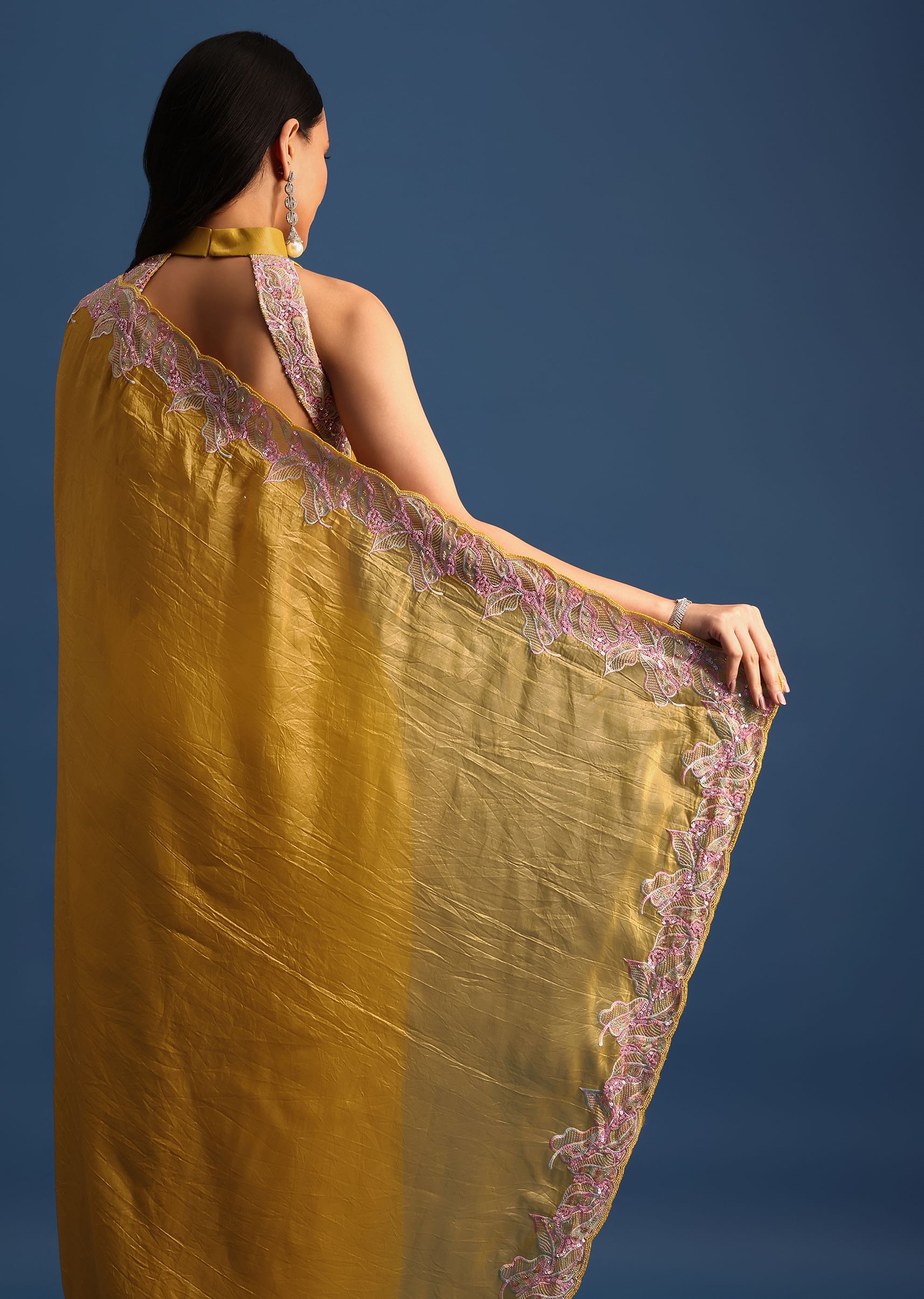Divinity Pearl & Crystal Hand Beaded Saree – Talking Threads