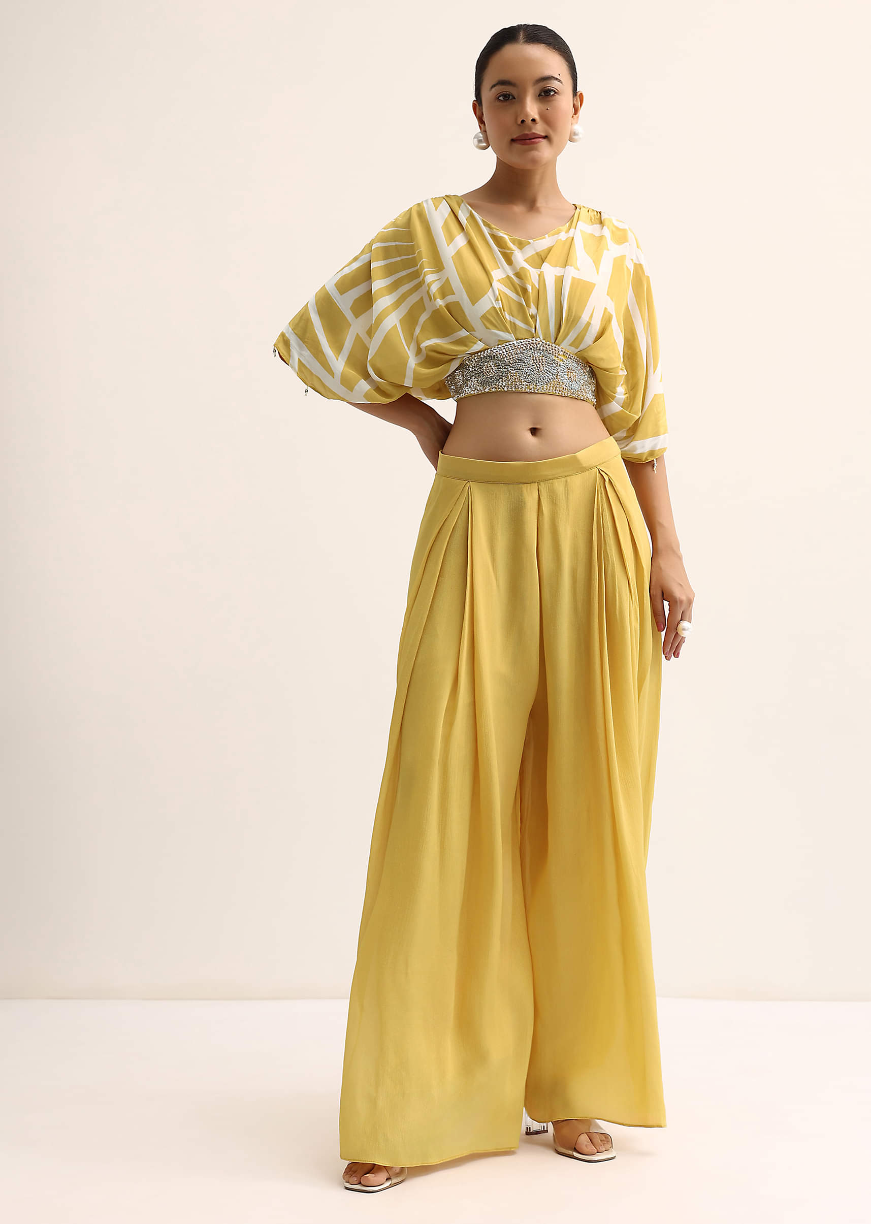 Tops for yellow palazzo on sale