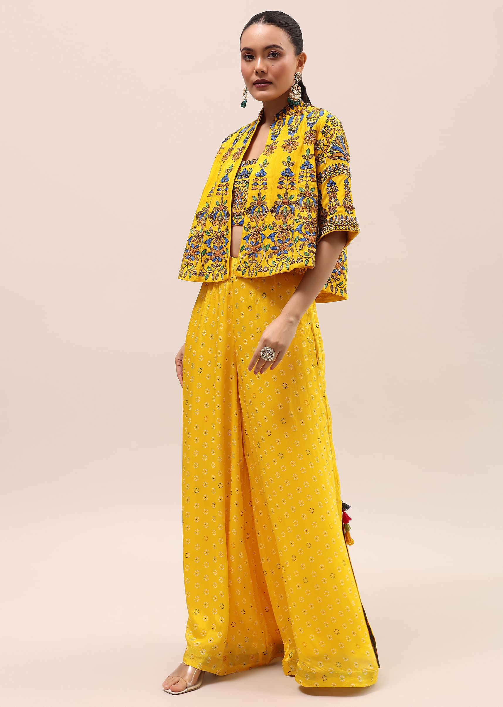 Yellow silk top top