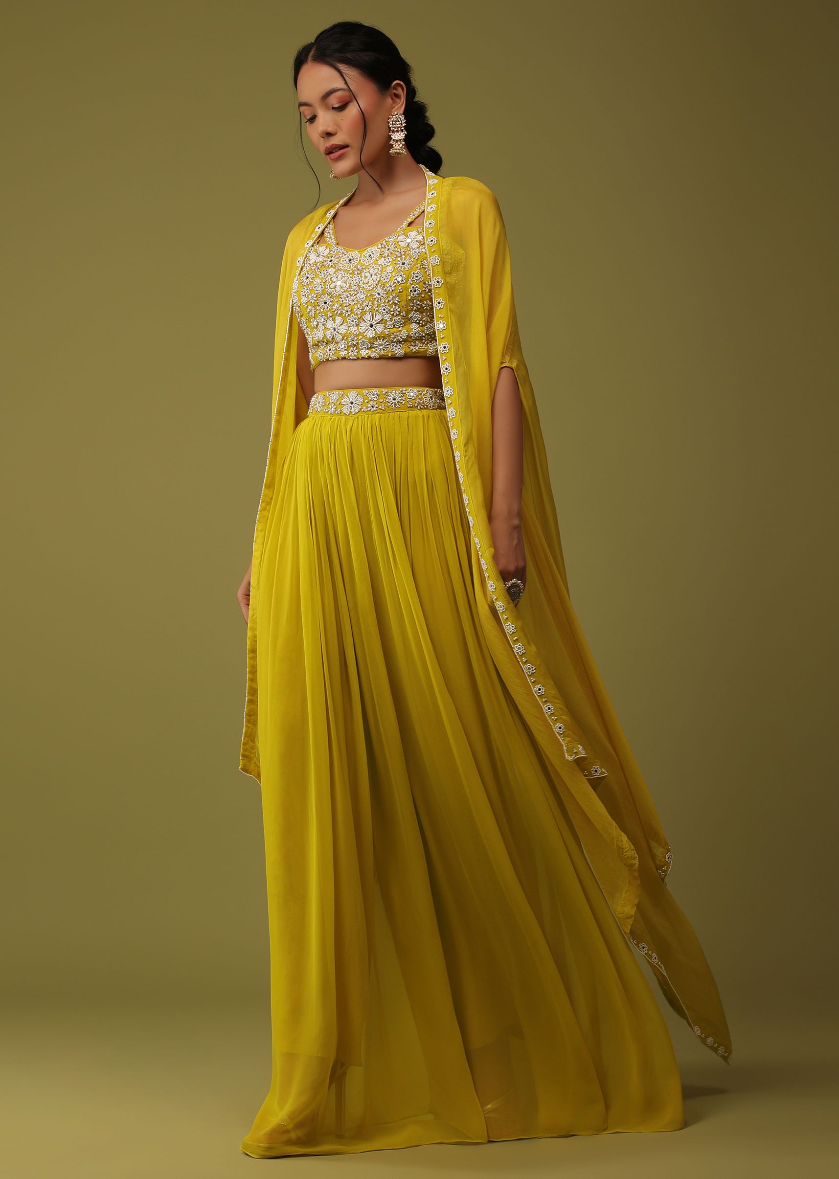 Yellow embellished top best sale