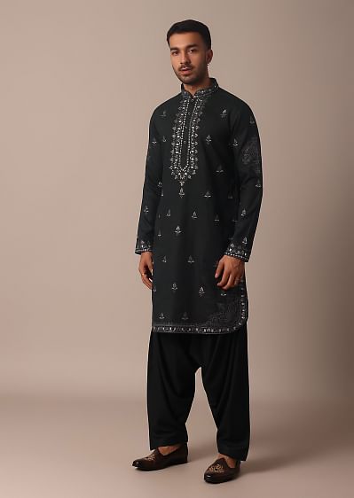 【60％OFF】 Kurta Pathani Black Timeless Buy Set Global Fashion KALKI | トップス