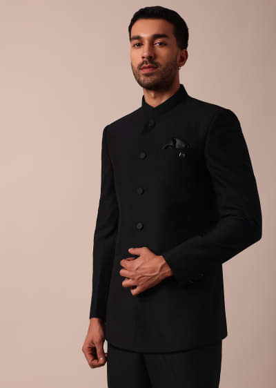 Classic Black Bandhgala Jodhpuri Suit
