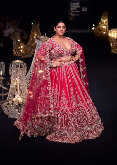 2024人気特価 16 Silk Raw Maroon Buy Kali Two With Set Lehenga Zardozi 着物・浴衣