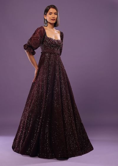 ブランド雑貨総合 Buy Embroidery Sequins Floral With Gown Purple Lavender スーツ・フォーマル・ドレス