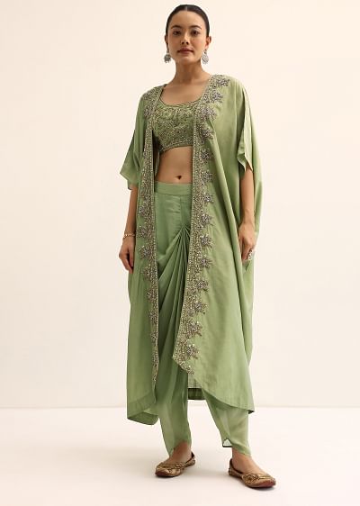 Dhoti saree with jacket on sale