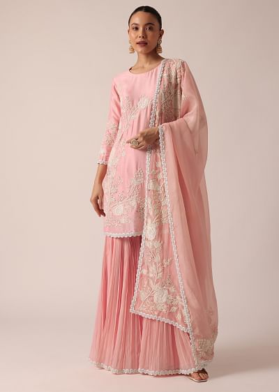 【売り切り御免！】 Lavender Buy Chiffon Global Fashion KALKI | Set Sharara Kurta スーツ・フォーマル・ドレス