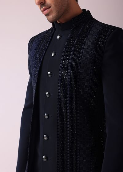 Buy Gold Beige Brocade Tuxedo Suit