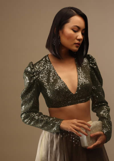 lace balloon blouse - ohotoro