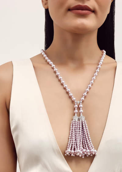 Buy Purple And Pink Semi Precious Stone Studded Pendant And
