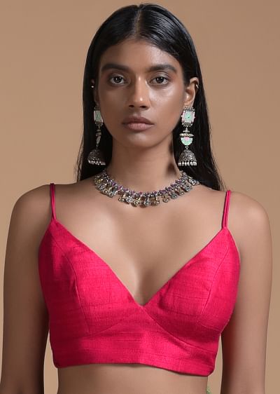 Buy Cream White Full Sleeves Blouse in Satin With Roundish V Buy Cream White Full Sleeves Blouse in Satin With Roundish V