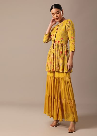 有名ブランド Buy Lavender Chiffon Kurta Sharara Set | KALKI Fashion Global スーツ・フォーマル・ドレス