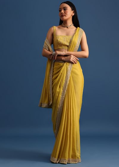 Divinity Pearl & Crystal Hand Beaded Saree – Talking Threads