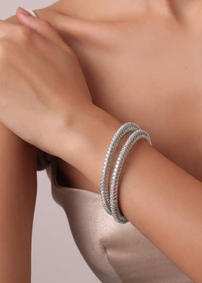 Buy 92.5 Sterling Silver Bangles Set of 2